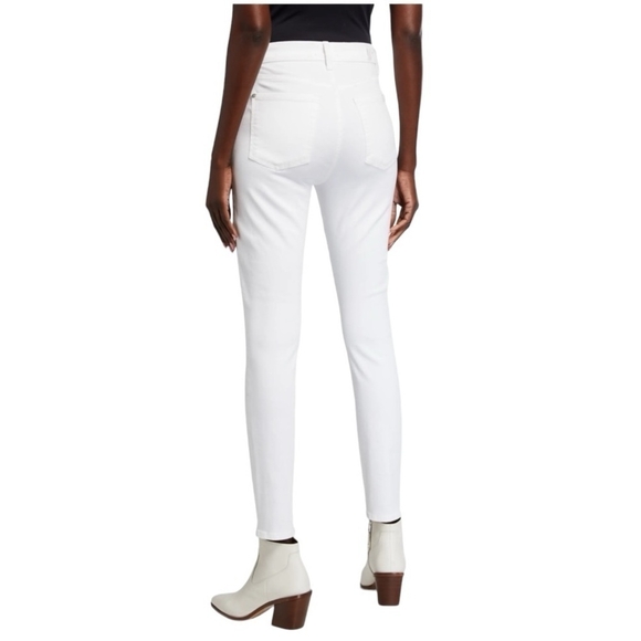 Women's Jeans White Cotton Jeans 7 For All Mankind Jeans High Waist Ankle Jeans - Picture 4 of 9